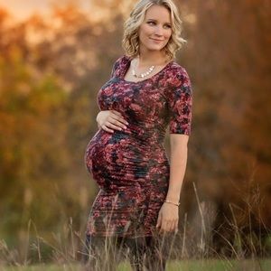 Motherhood Maternity Fitted Floral Maternity Dress